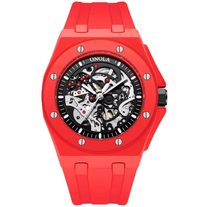 Nouvelle montre mécanique entièrement automatique à cadran ajouré pour homme, montre ONOLA tendance 