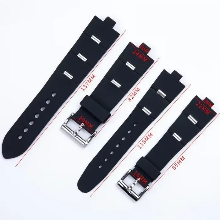Bracelet de montre en caoutchouc noir