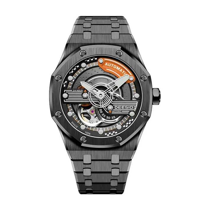 Deesio montre mécanique automatique pour hommes japon mis5 82S7 mouvement boîte en acier inoxydable verre saphir lumineux étanche cadeau
