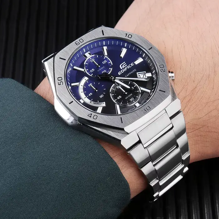 Bracelet de montre en acier inoxydable massif d'affaires pour mol Edifice série EFB-680