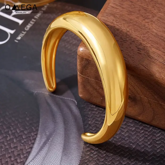 SION L-Bracelet de manchette en acier inoxydable pour femme