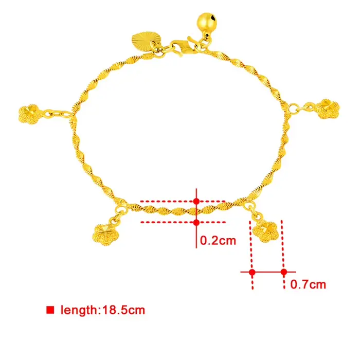 Bracelet en or véritable 24K