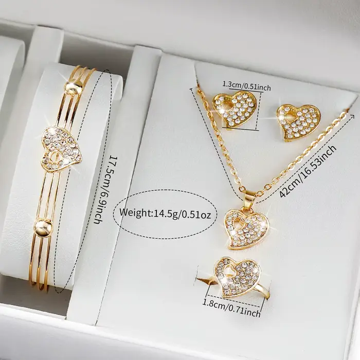6 pièces/ensemble montre pour femme mode bracelet en acier inoxydable montres à Quartz analogiques coeur ensemble de bijoux (sans boîte)