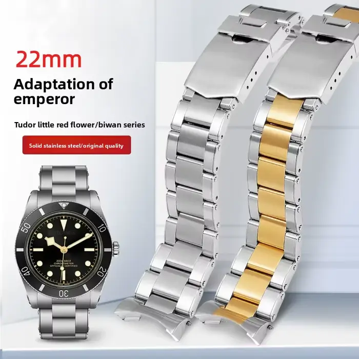 Bracelet de montre solide incurvé 22mm pour Tudor Black Bay 79230 79730 Heritage Chrono