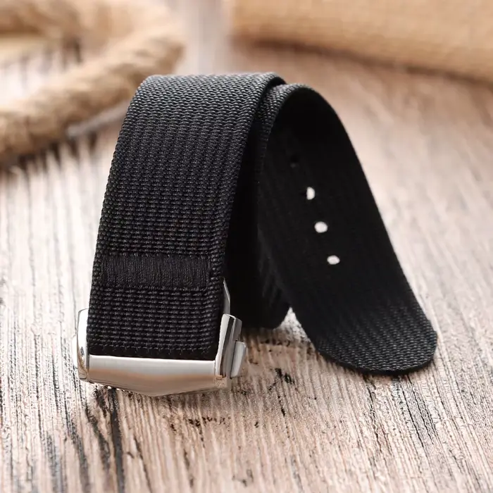 Fermoir déployant en Nylon 20mm 22mm bracelet de montre Premium côtelé