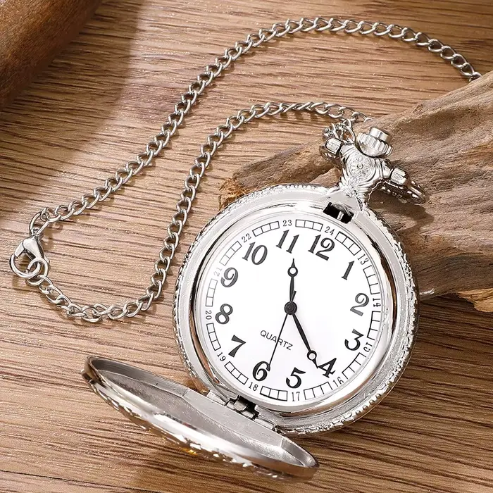 Montre de Poche avec Pendentif à Quartz pour Homme et Femme