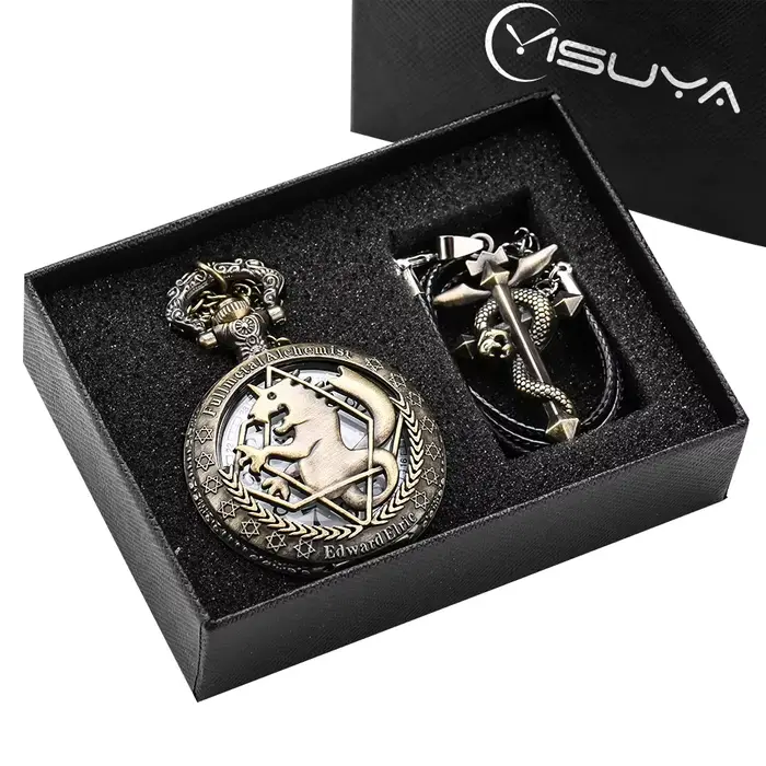Fullmetal alchimiste argent/Bronze montre de poche pendentif