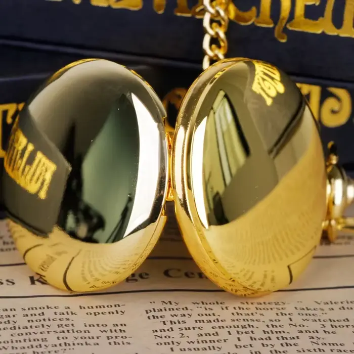 Montre de poche à Quartz dorée de luxe