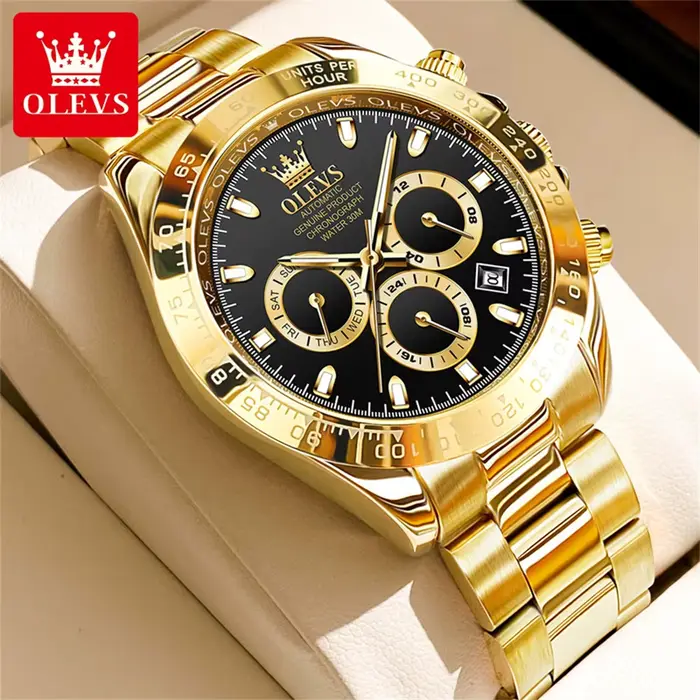 OLEVS 6638 marque originale classique homme montre de luxe automatique mécanique montres pour hommes chronographe