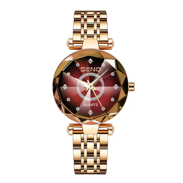 Montre à quartz pour femmes élégante résistante à l'eau en acier inoxydable pour toutes les occasions et styles