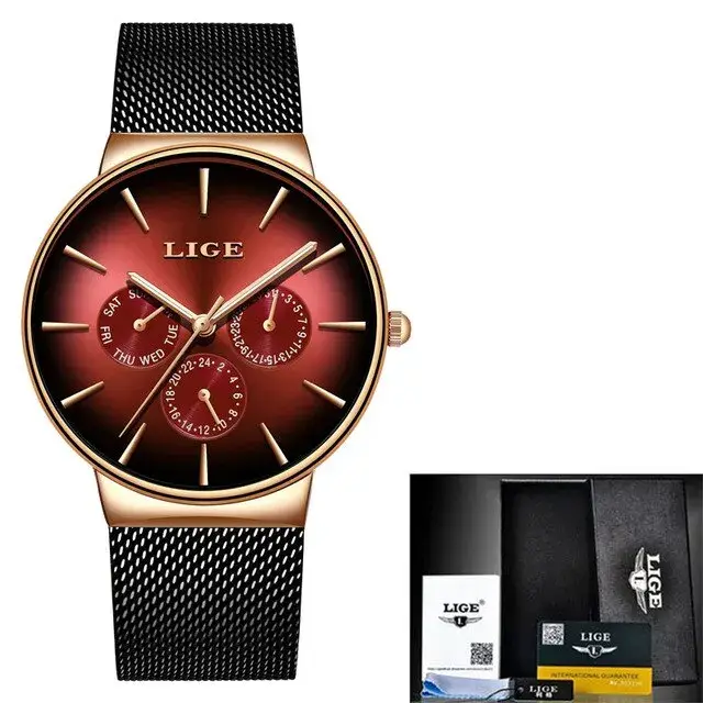 Montre à quartz ultra fine étanche pour homme