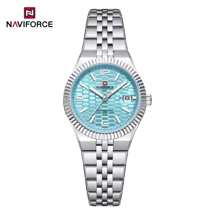NF5079 NAVIFORCE Nouvelle Montre Femme de Haute Qualité Étanche à Quartz pour Dames, Bracelet en Aci