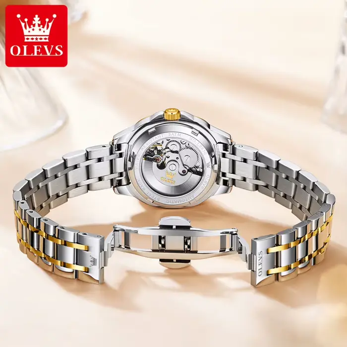 OLEVS 9810 montre mécanique automatique pour femmes de luxe échelle de diamant montre-bracelet