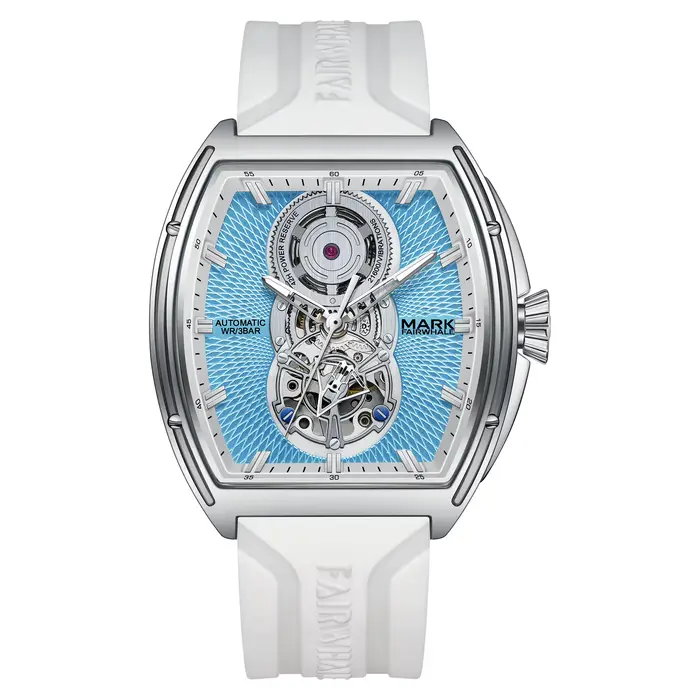 Montre Homme Automatique Mécanique Mark Fairwhale 6029 Tendance Bracelet Caoutchouc Tourbillon Tonne