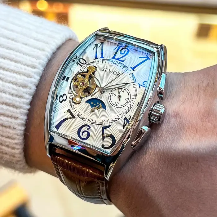 Montre de luxe haut de gamme pour homme, entièrement automatique, mécanique, étanche, avec bracelet 