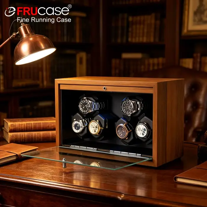 Remontoir de montre automatique en bois FRUCASE avec boîte de rangement pour collectionneurs et amateurs de montres automatiques occasions spéciales