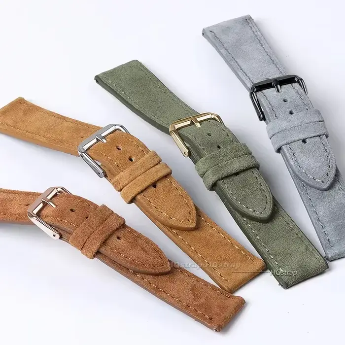 Bracelet de montre en cuir véritable suédé pour Seiko