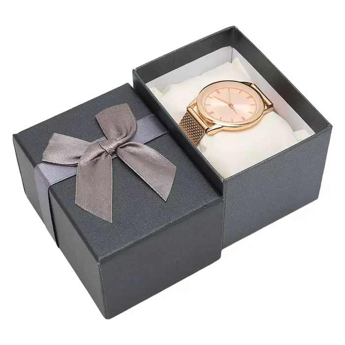 Boîte de rangement de montre à nœud papillon élégante pour homme et femme occasions spéciales cadeau Noël anniversaire voyage protection montre