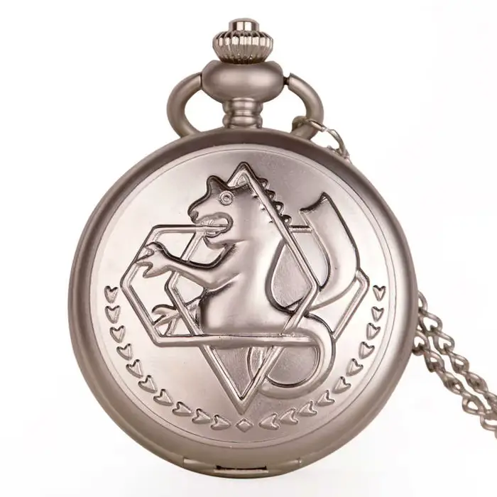 Montre de poche à Quartz Antique FullMetal alchimiste Edward Elric Cosplay avec pendentif collier hommes femmes