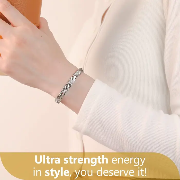 ARADOO luxe zircone cristaux titane acier Bracelet
