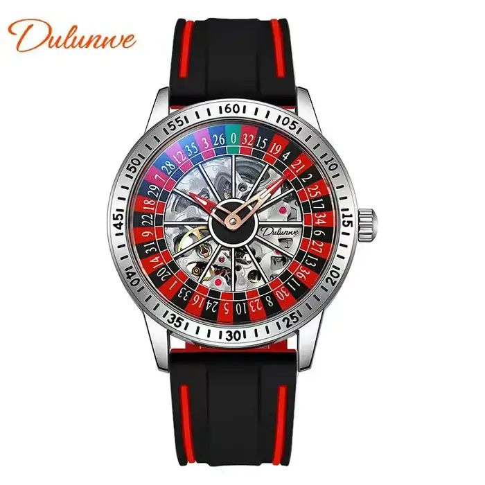 DULUNWE nouveau mouvement automatique montres mécaniques chiffres arabes cadran rotatif Roulette