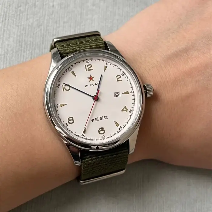 Nouvelle Montre Pilote Homme 2026 1963 41mm Rétro Classique Aiguilles Dorées Bracelet Cuir Acier Ino