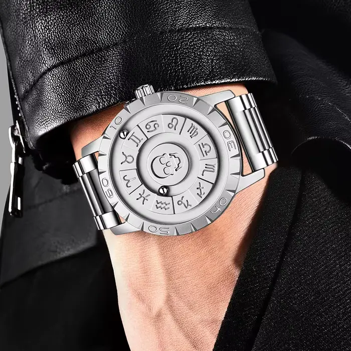 Montre de luxe à crâne pour homme, quartz, résistance à l'eau, style fashion et casual, fermeture pliant sécurisée, multiple couleurs disponibles