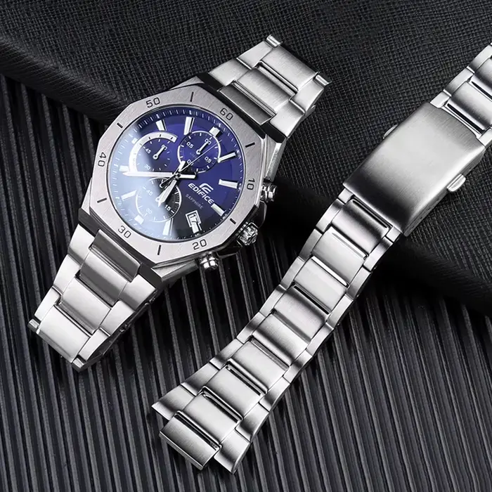 Bracelet de montre en acier inoxydable massif d'affaires pour mol Edifice série EFB-680