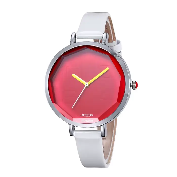 Julius Lady-Montre à quartz japonaise pour femme, grandes heures, horloge, bracelet habillé, couleur