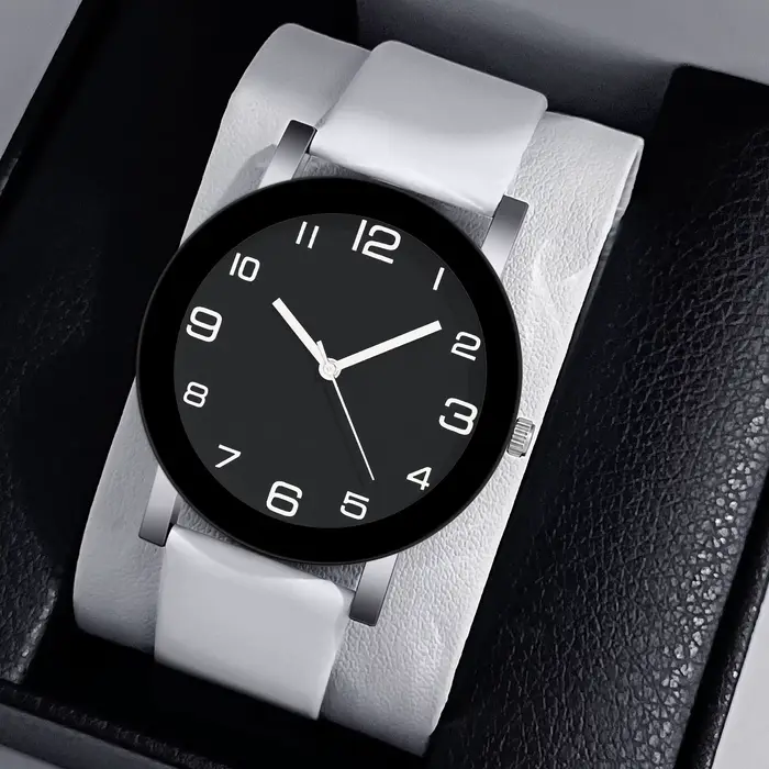 Top marque de luxe hommes montre décontracté en cuir Quartz