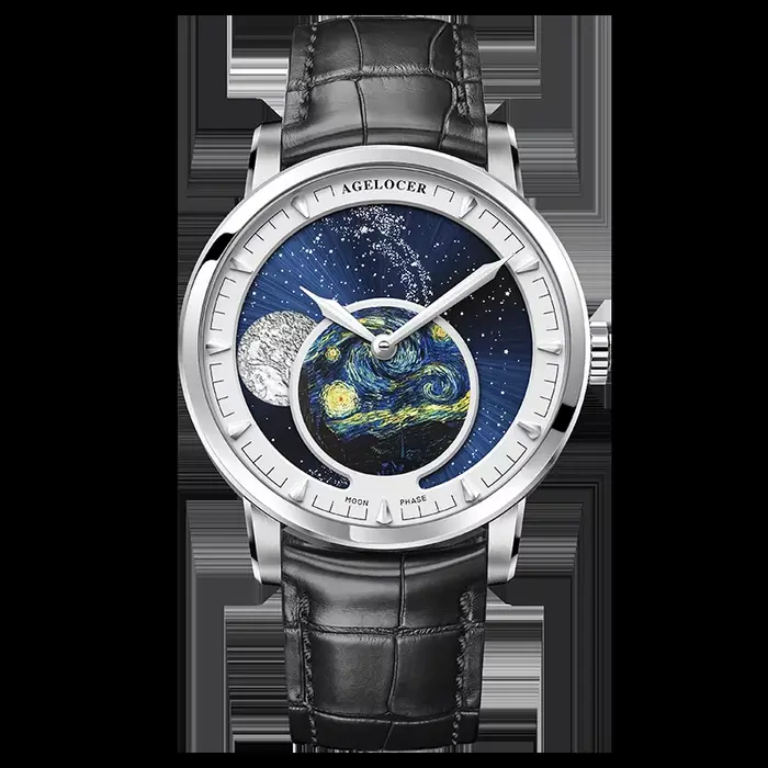 Montre AGELOCER Original Astronomer, peinture à l'huile Van Gogh, montre mécanique automatique de lu