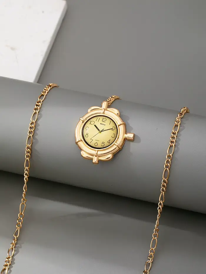 1 montre de poche classique vintage de style mécanique avec une chaîne