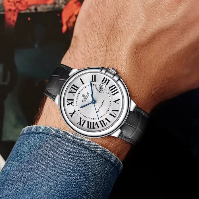 Montre mécanique automatique de luxe Glenaw Genuine Blue Balloon Series