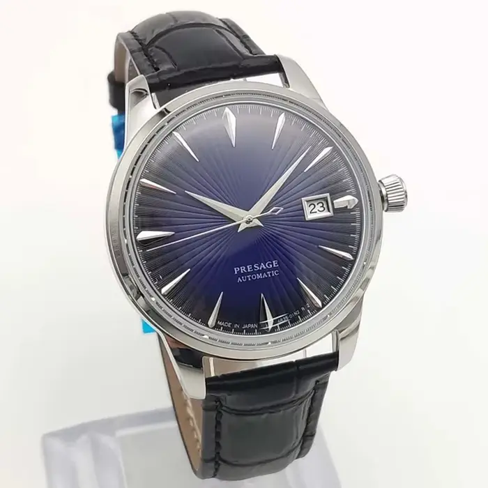 Montre automatique classique vintage pour homme 40 mm NH35, bracelet en cuir confortable, verre saphir, étanche, usage quotidien, cadeau décontracté pour homme