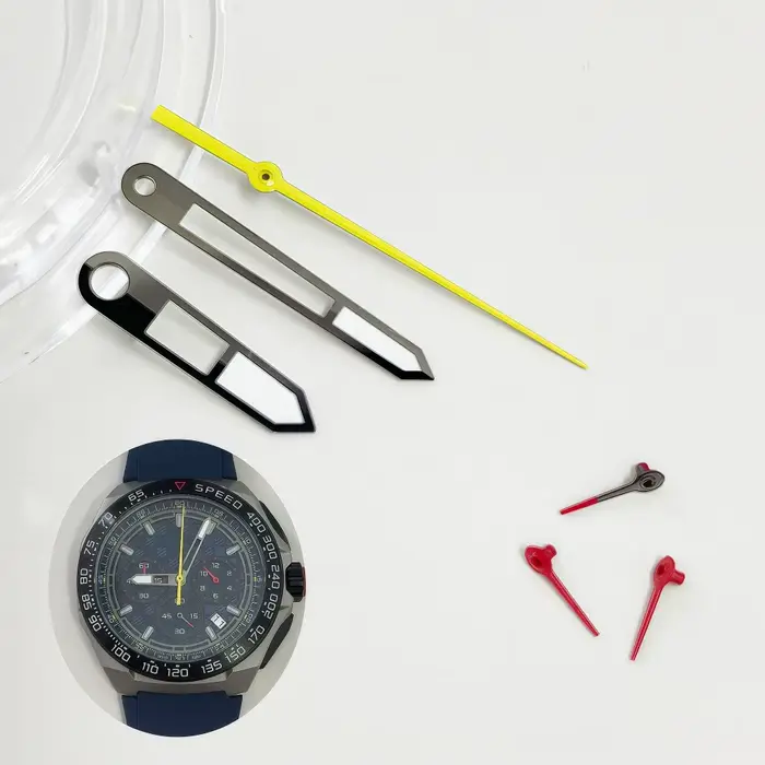 Kit d'aiguilles de montre lumineuses vertes VK63 - Aiguilles rouges