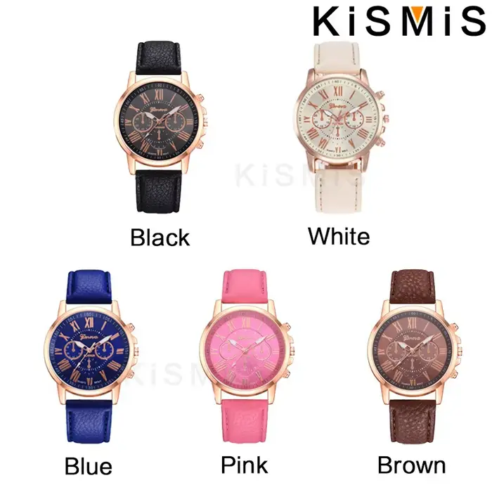Montre à quartz Fashion Geneva à trois aiguilles et six cadrans avec chiffres romains