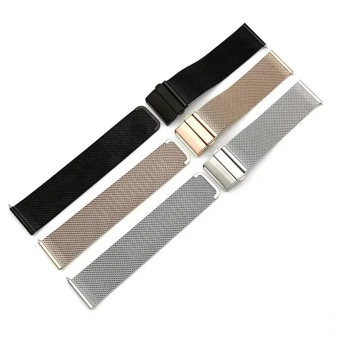 Bracelet en acier inoxydable avec boucle milanaise pour femmes et hommes pour montres occasions spéciales largeur 18mm 20mm 22mm
