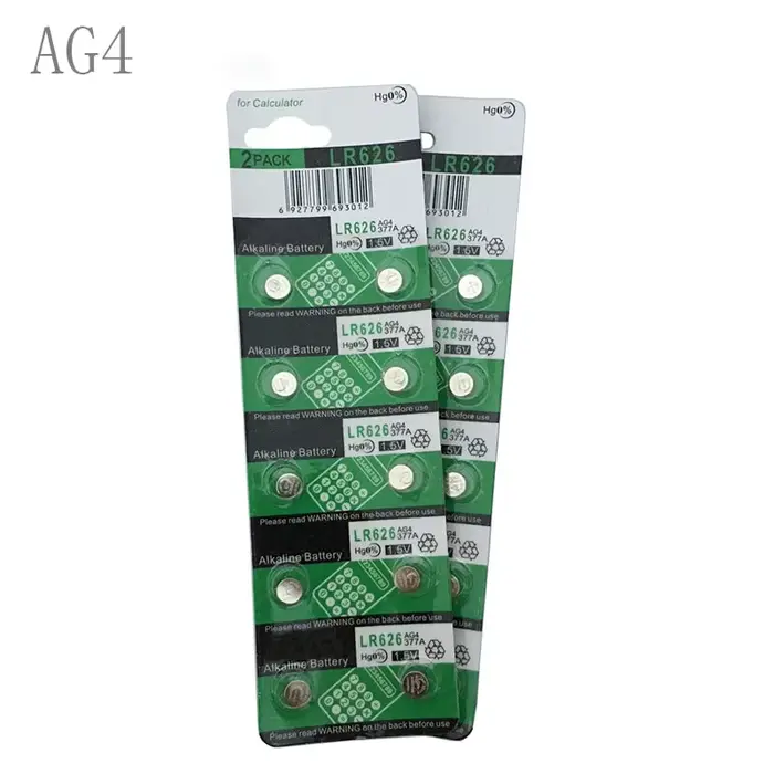 10 pièces/lot 377 pile bouton AG4 LR626 377A 1.5V pile alcaline piles de montre 6.8mm x 2.6mm pour m