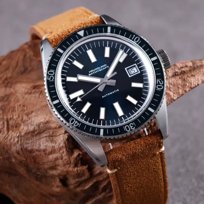 Hruodland 2025 nouvelle montre mécanique automatique rétro pour hommes PT5000 saphir cuir étanche 20Bar lumineux BGW-9 reloj hombre