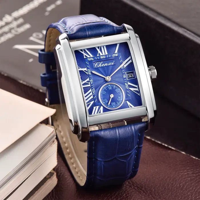 Chenxi-Montre de dehors Rectangulaire en Cuir group pour Homme