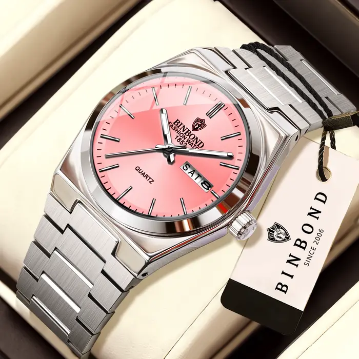 Montres à quartz BINBOND pour femmes, luxe, lumineuses, étanches, affichage automatique de la date et du jour, montre pour femmes, montre pour dames.