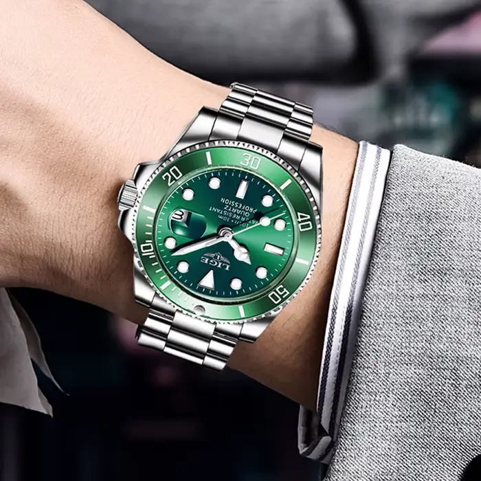 Montre de plongée de luxe de marque haut de gamme LIGE pour hommes