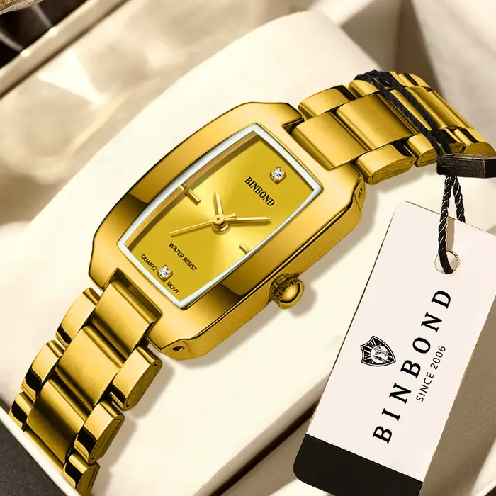 Montres-bracelets en quartz élégantes et durables de luxe BINBOND pour femmes