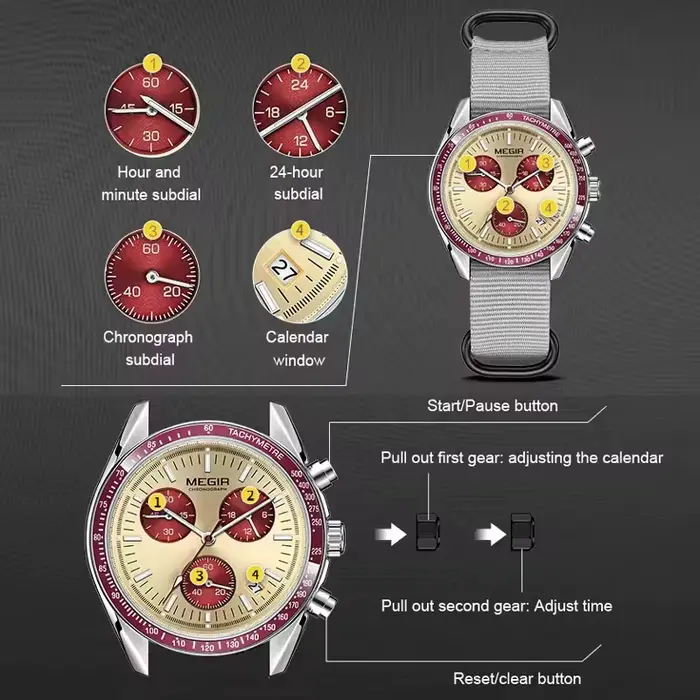 MEGIR 2247 Nouvelle montre de luxe pour homme