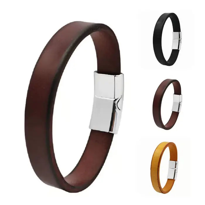 Bracelet en cuir de vache Vintage Simple pour hommes