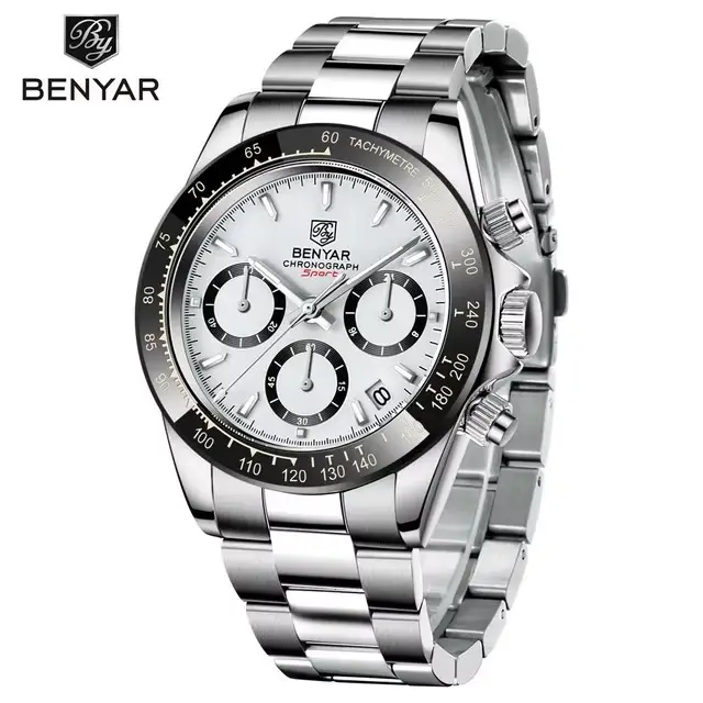 BENYAR-montres de Sport pour hommes, marque de luxe, chronographe, en acier inoxydable, étanche, à Q