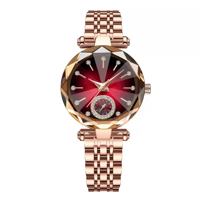 Montre-bracelet féminine de luxe élégante en acier inoxydable diamants quartz pour femmes occasions spéciales soirée cérémonies