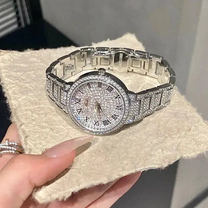 Montre à Quartz de luxe en Zircon fin brillant