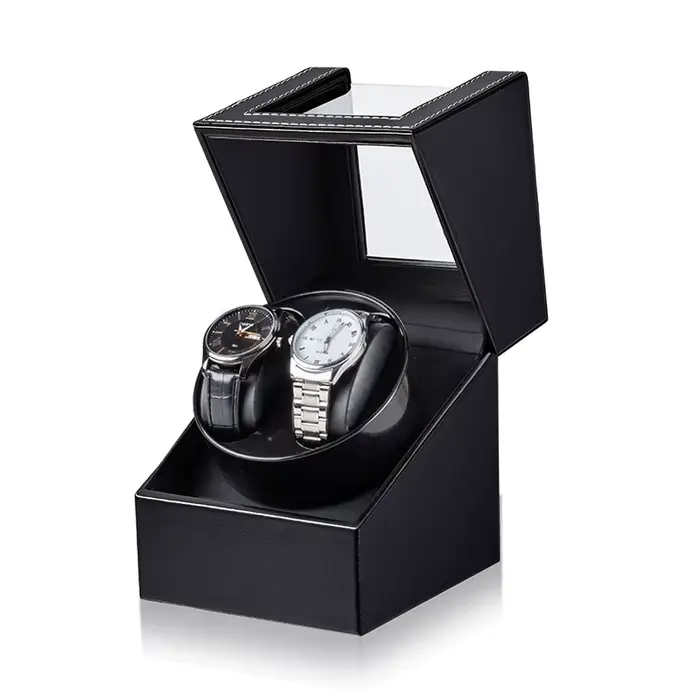 Remontoir de montre double pour montres automatiques, boîte en cuir à 2 emplacements, remontoir de m