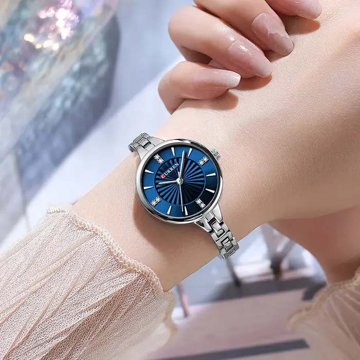 Montre Quartz Décontractée pour Femmes Élégante et Durables Occasions Spéciales Blanc Argent Bleu Or Vert